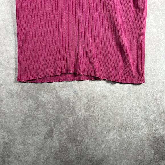 Vintage Gap Sweater Womens Medium Pink Rib Knit Button Front Short Sleeve Y2K - Picture 3 of 8